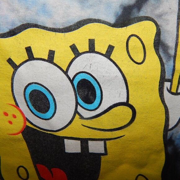 NICKELODEON Spongebob women's junior's medium tie-dye cropped graphic t-shirt - Picture 4 of 7